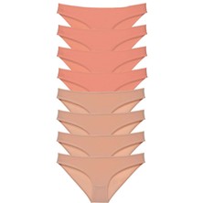 Royaleks 8 Adet Süper Eko Set Likralı Kadın Slip Külot Pudra Ten