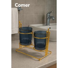 Lacivert, Şık ve Fonksiyonel Ikili Banyo Düzenleyici, Kullanışlı ve Dayanıklı Tasarım