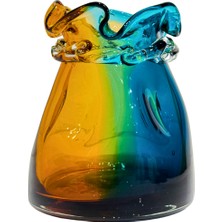 Lara Decor Mavi & Turuncu Burgulu Vazo Küçük Boy