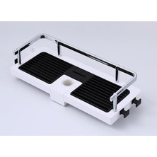 Beyaz Metalik Banyo Duş Organizer Sabunluk, Şık ve Pratik Kullanım Sağlar.