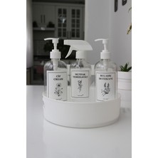 3'lü Plastik Mutfak Seti ve Dönen Tepsi, Banyo ve Mutfak Düzenleyici