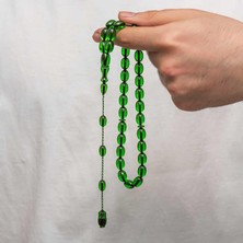 Gumush Hk Sıkma Kehribar (Ateş Kehribar) Tesbih Kapsül Kesim Zümrüt Yeşili Renk (Metal Püskülsüz)|gümüş Takı Hediyelik Ürünler