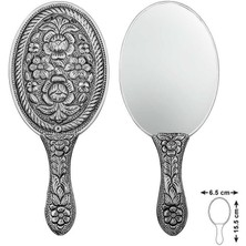 Gumush Hk Gümüş El Aynası Papatya ve Gül Motifli |gümüş Takı Hediyelik Ürünler