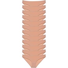 Royaleks 12 Adet Süper Eko Set Likralı Kadın Slip Külot Ten