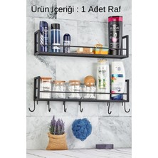 Şık Metal Baharatlık ve Banyo Düzenleyici Raf, Siyah Renkli ve Kullanışlı Tasarım