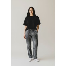 Kadın Ekose Desen Kışlık Pantolon