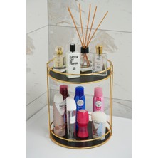 Iki Katlı Krom Çok Amaçlı Banyo ve Takı Düzenleyici, Sarı Renk