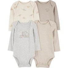 Carter's Bebek Uzun Kollu Body Set 4'lü Paket - Carters 1R700710 Çok Renkli - Yenidoğan