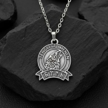 Alooya Tengri Biz Menen Göktürkçe Gümüş Kaplama Kolye Ucu