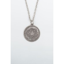 Alooya Davut Yıldızı - Süleyman Tılsım Mührü Gümüş Kaplama Düz Zincir Kolye