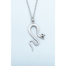 Alooya Yılan Gümüş Kaplama Düz Zincir Kolye