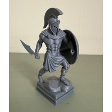 TSC Gri Renk 3D  Ev Süsleme Objesi Şavaşcı Kılıç Kalkan 14CM