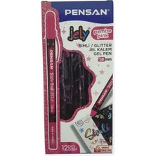Pensan Jel Kalem 2800 Pembe Jely Glitter Simli  12'li Paket