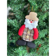 Lüks 3D Noel Baba ve Büyük Çam Ağacı Süsü, Kırmızı, Koleksiyonluk, Pofuduk, Yılbaşı