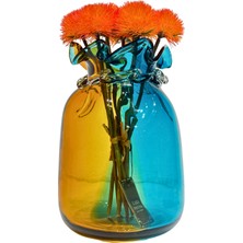 Lara Decor Mavi & Turuncu Burgulu Vazo Büyük Boy