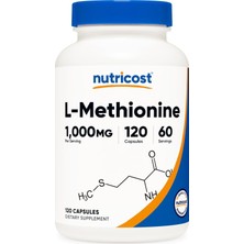 Nutricost L-Methionine (1,000 Mg) 120 Capsules - 60 Servings, Gluten-Free, Gmo-Free