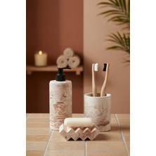 3 Parça Mermer Desenli Beton Banyo Seti, Şık ve Kullanışlı Ürünler