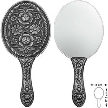 Gumush Hk Gümüş El Aynası Papatya ve Gül Motifli |gümüş Takı Hediyelik Ürünler