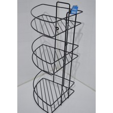 Köşe Rafı 300X230X500 Çelik Siyah, Üçlü Banyo Düzenleyici, Şampuanlık Alternatifi