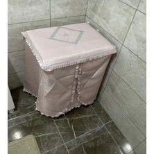 Pudra Renk Çamaşır Makinesi Örtüsü, Lüks ve Standart Ebat, Şık ve Koruyucu Tasarım