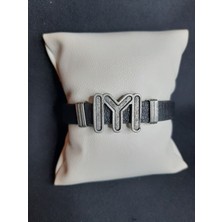 Mryart Kayı Boyu Suni Deri Bileklik Siyah