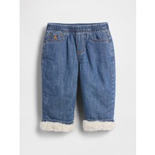 Gap Bebek Mavi Sherpa Astarlı Pull-On Barrel Jean Pantolon