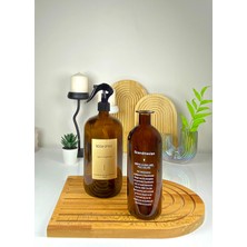 Şık Kahverengi Amber Cam Vazo ve Sprey Şişe Seti, Dekoratif ve Modern Tasarım