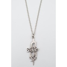 Alooya Slipknot Gümüş Kaplama Düz Zincir Kolye