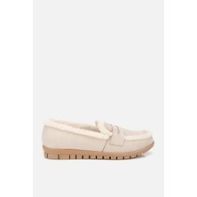 Yaya By Hotiç Kadın Bej Içi Kürklü Düz Ayakkabı