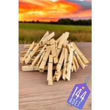 Çok Renkli Ahşap Mandal Seti, 144 Parça, Dayanıklı ve Şık Tasarım