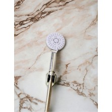 Fonksiyonel Mafsallı Duş Seti, Spiral Hortum ve Gümüş Tasarım