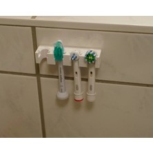 Banyo Düzenleyici 3'lü Diş Fırçası Başlığı Askısı, Beyaz