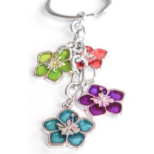 Moncuk Design 5 Yapraklı Yonca Karışık Renk Metal Anahtarlık