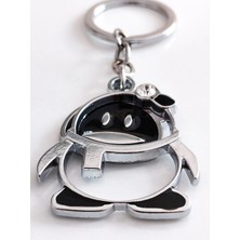 Moncuk Design Hareketli Penguen Metal Anahtarlık