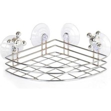 Çok Renkli Metal Duş Rafı, Vantuzlu Köşe Saklama Ünitesi