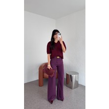 Hazelanna Mürdüm Denim Palazzo