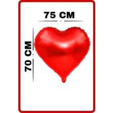 Festilo Folyo Kalp Balon Kırmızı 75 cm Helyum Gazı Uyumlu Sevgili Hediye