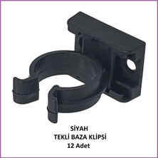 Adilon Baza Klipsi, Tekli, Siyah (12 Adet)