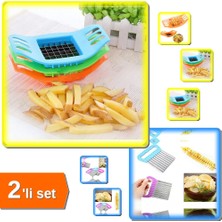 Hereveoyuncak Patates Dilimleyici Pratik + Kolay Patates Meyve Sebze Dilimleyici Doğrama Bıçağı - 2li Set L5L6L1
