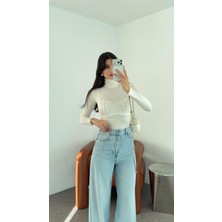 Hazelanna Yarı Transparan Beyaz Bluz