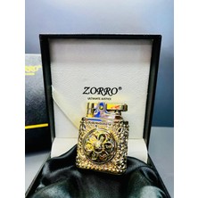 Zorro Stres Çarklı Işlemeli Tasarım Benzinli Çakmak