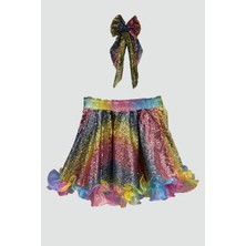 Star Pearl Kids Kız Çocuk Rainbow Payetli Etek