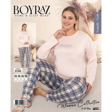 Boyraz 0165 Somon Sandy Büyük Beden Kadın Uzun Kol Pijama Takımı