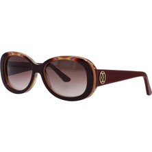 Cartier F Butte Rfly Gold Cat Eye Kahvarengi Kırmızı Altın Kedi Gözü Bayan Güneş Gözlüğü T8200939