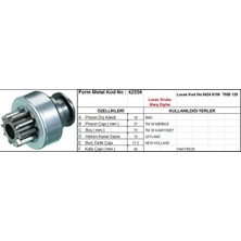 Universal Marş Dişlisi 10 Diş 12 Kanal Lucas Tipi Bmc Tm 30 Mıdıbus Kamyonet Leyland New Holland Tam Freze