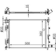 Universal Brazıng Su Radyatörü Hyundaı Accent Blue 1.4i/1.6i I20 1.4i (Manuel Şanz.) (500X328X16) Aluminyum