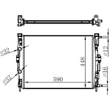 Universal Mekanik Su Radyatörü Renault Megane Iı Tüm Modeller Benzinli Dizel (Manuel) (585X428X34) Aluminyum