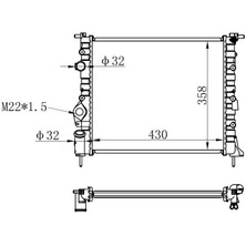 Universal Mekanık Su Radyatörü Renault Clıo Iı 1.4 98-05 (Manuel ŞANZ.)(430X377X23) Aluminyum