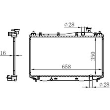 Universal Brazıng Su Radyatörü Honda Cıvıc 1.4i/1.6i/1.7i 01- (Manuel ŞANZ.)(350X660X16) Aluminyum