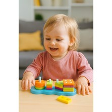 Toyfest Geometrik Şekiller Xl Ahşap Puzzle Seti Eğitici Renkli Geometrik Mantık Oyuncağı